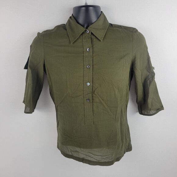 Banana Republic Tops - Banana Republic button down shirt green S womens s26